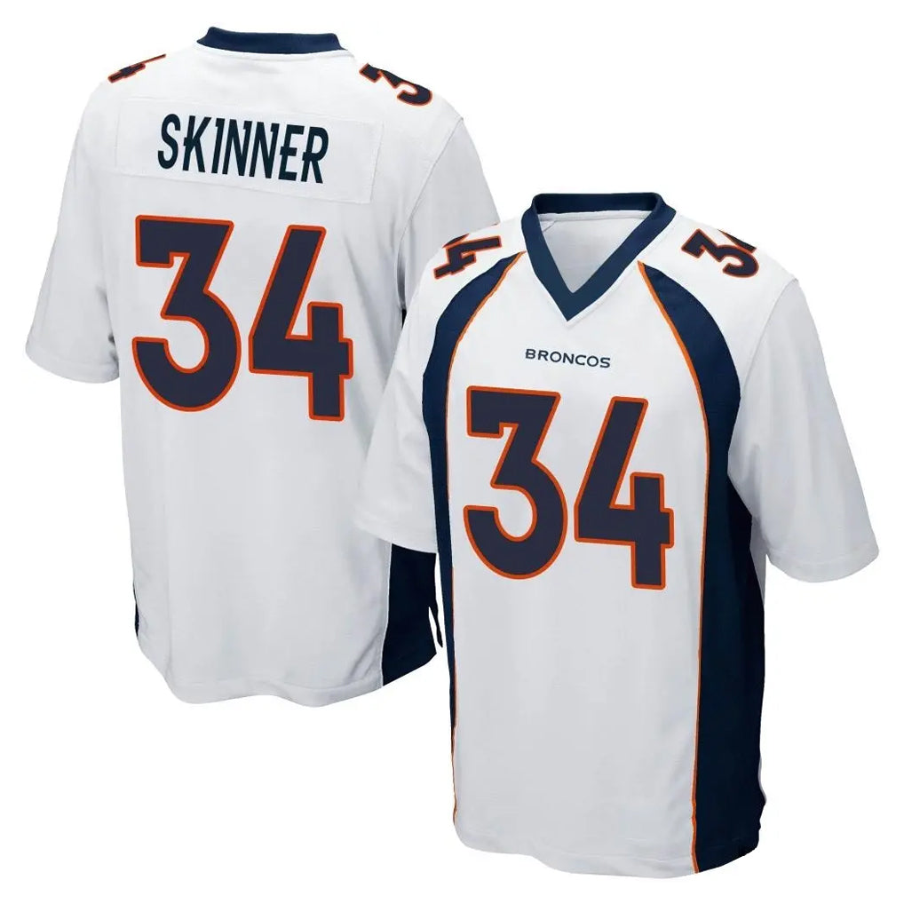 Johmsee D.Broncos #34 JL Skinner Player White Game Stitched Jerseys