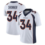 Johmsee D.Broncos #34 JL Skinner Player White Vapor Untouchable Limited Home Game Stitched Jerseys