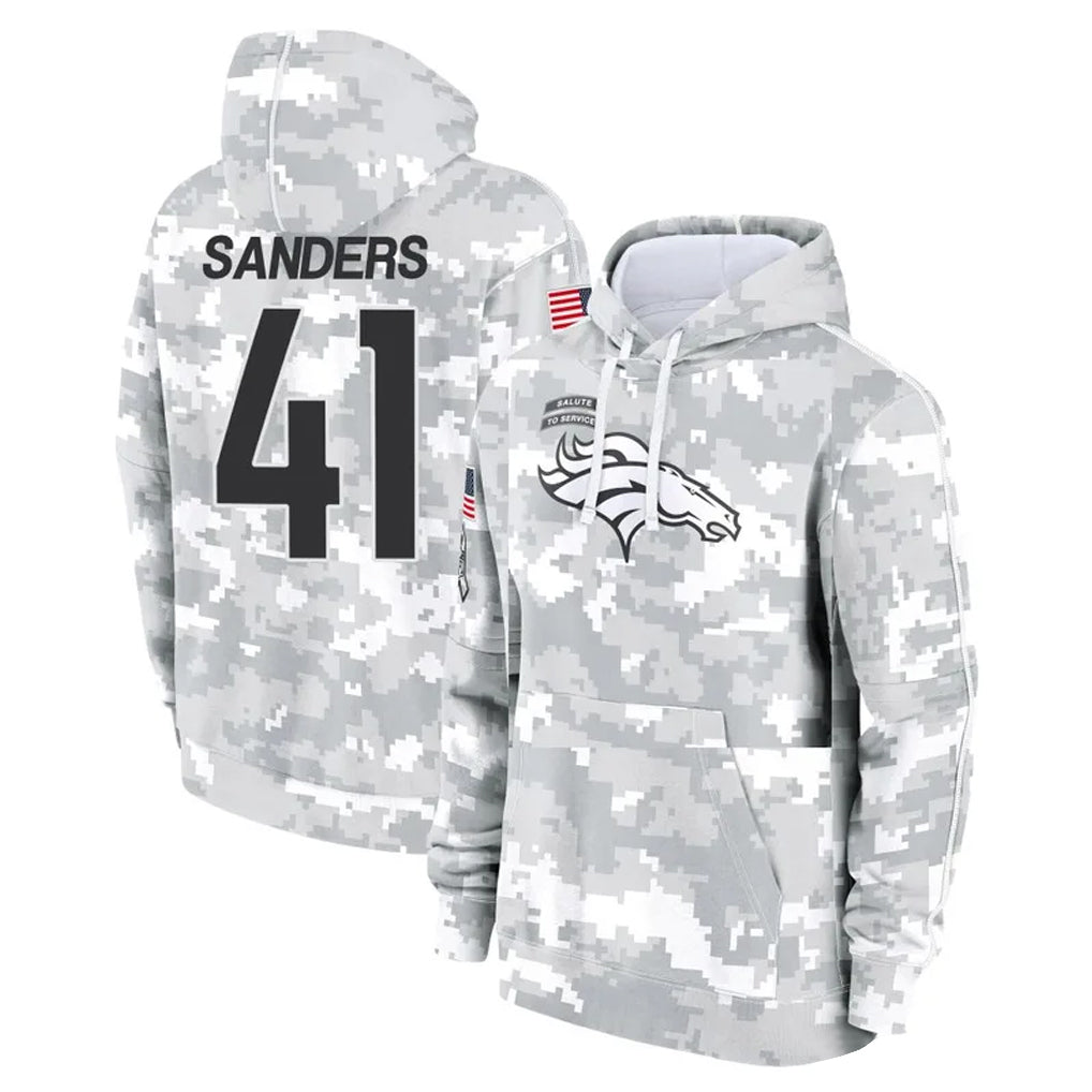 Johmsee D.Broncos #41 Drew Sanders Player Arctic Camo Salute to Service Hoodies Limited Game Stitched Jerseys