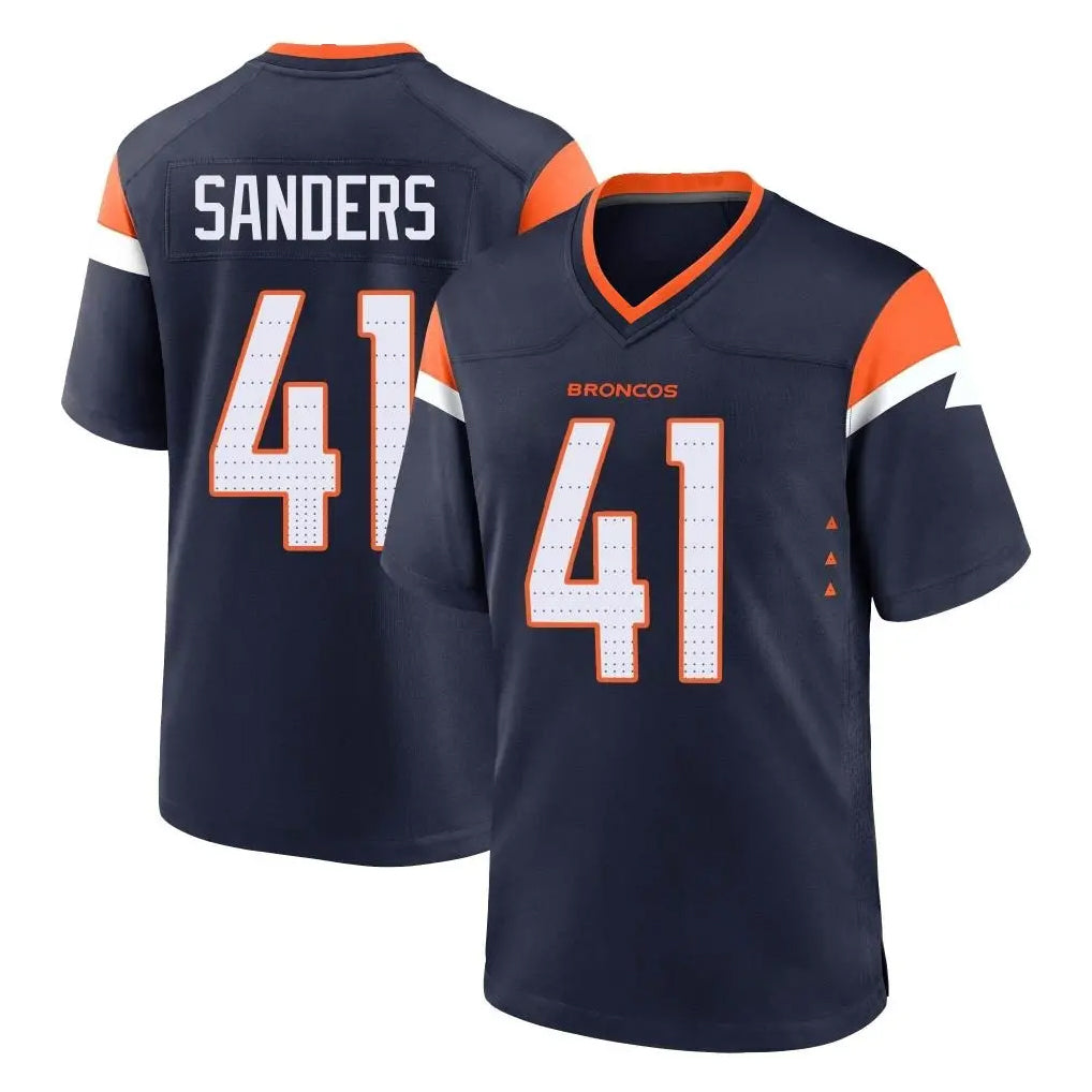 Johmsee D.Broncos #41 Drew Sanders Player Navy Home Game Stitched Jerseys