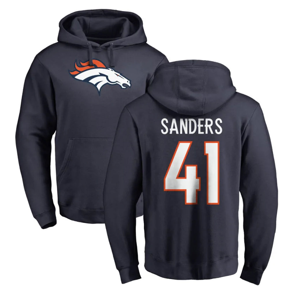 Johmsee D.Broncos #41 Drew Sanders Player Navy Pullover Hoodie Limited Stitched Jerseys