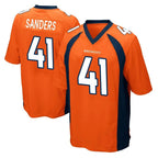 Johmsee D.Broncos #41 Drew Sanders Player Orange Color Home Game Stitched Jerseys
