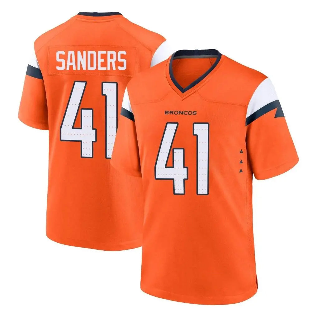 Johmsee D.Broncos #41 Drew Sanders Player Orange Home Game Stitched Jerseys