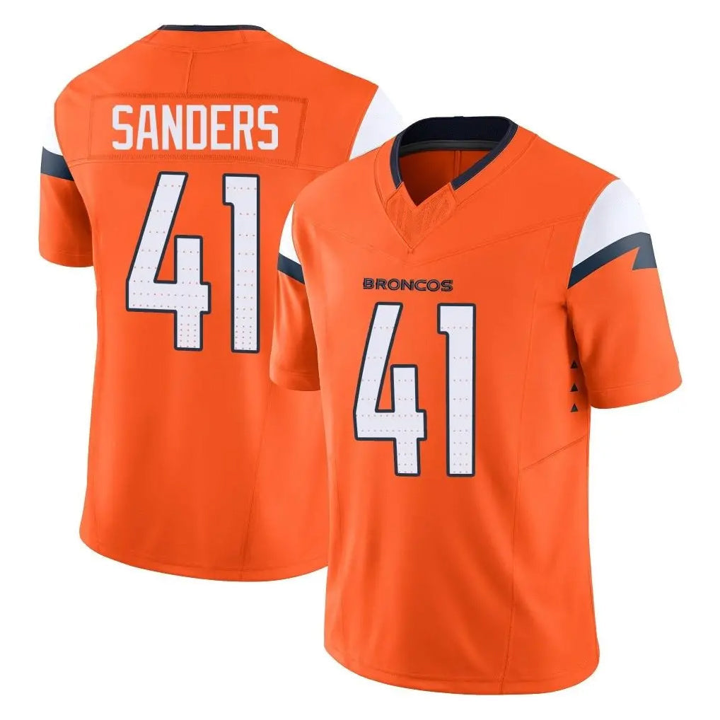 Johmsee D.Broncos #41 Drew Sanders Player Orange Vapor F.U.S.E. Limited Home Game Stitched Jerseys
