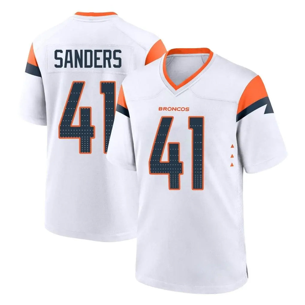 Johmsee D.Broncos #41 Drew Sanders Player White Home Game Stitched Jerseys