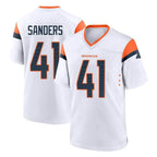 Johmsee D.Broncos #41 Drew Sanders Player White Home Game Stitched Jerseys