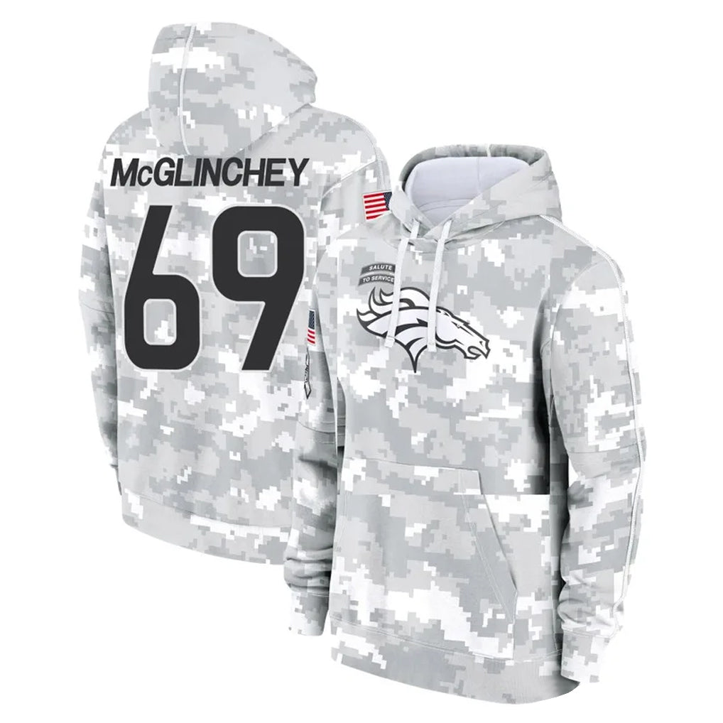 Johmsee D.Broncos #69 Mike McGlinchey Player Arctic Camo Salute to Service Hoodies Limited Game Stitched Jerseys