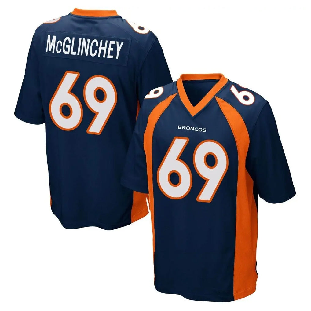 Johmsee D.Broncos #69 Mike McGlinchey Player Navy Game Stitched Jerseys