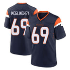 Johmsee D.Broncos #69 Mike McGlinchey Player Navy Home Game Stitched Jerseys