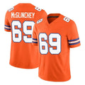 Johmsee D.Broncos #69 Mike McGlinchey Player Orange Limited Alternate Vapor F.U.S.E. Throwback Game Stitched Jerseys