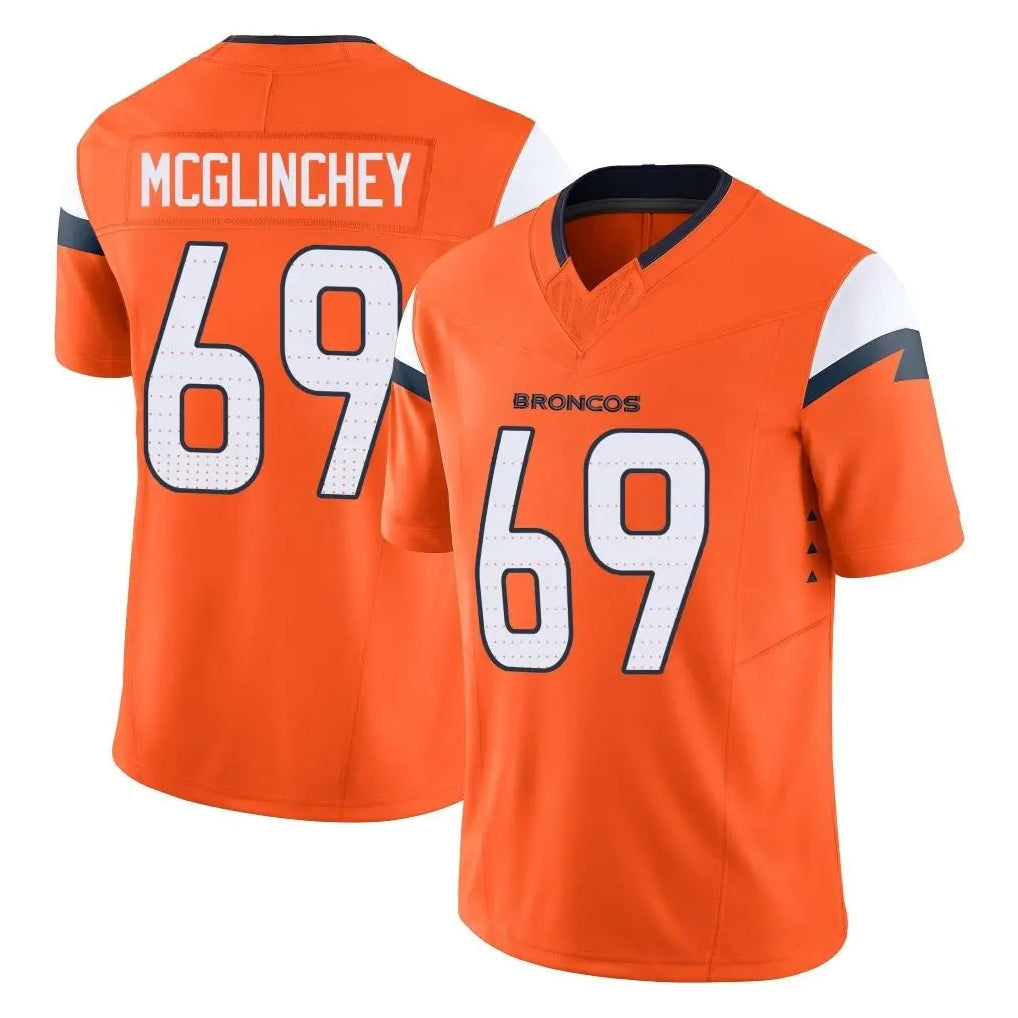 Johmsee D.Broncos #69 Mike McGlinchey Player Orange Vapor F.U.S.E. Limited Home Game Stitched Jerseys