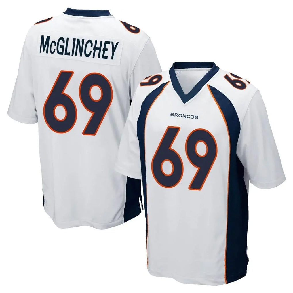 Johmsee D.Broncos #69 Mike McGlinchey Player White Game Stitched Jerseys