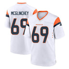Johmsee D.Broncos #69 Mike McGlinchey Player White Home Game Stitched Jerseys