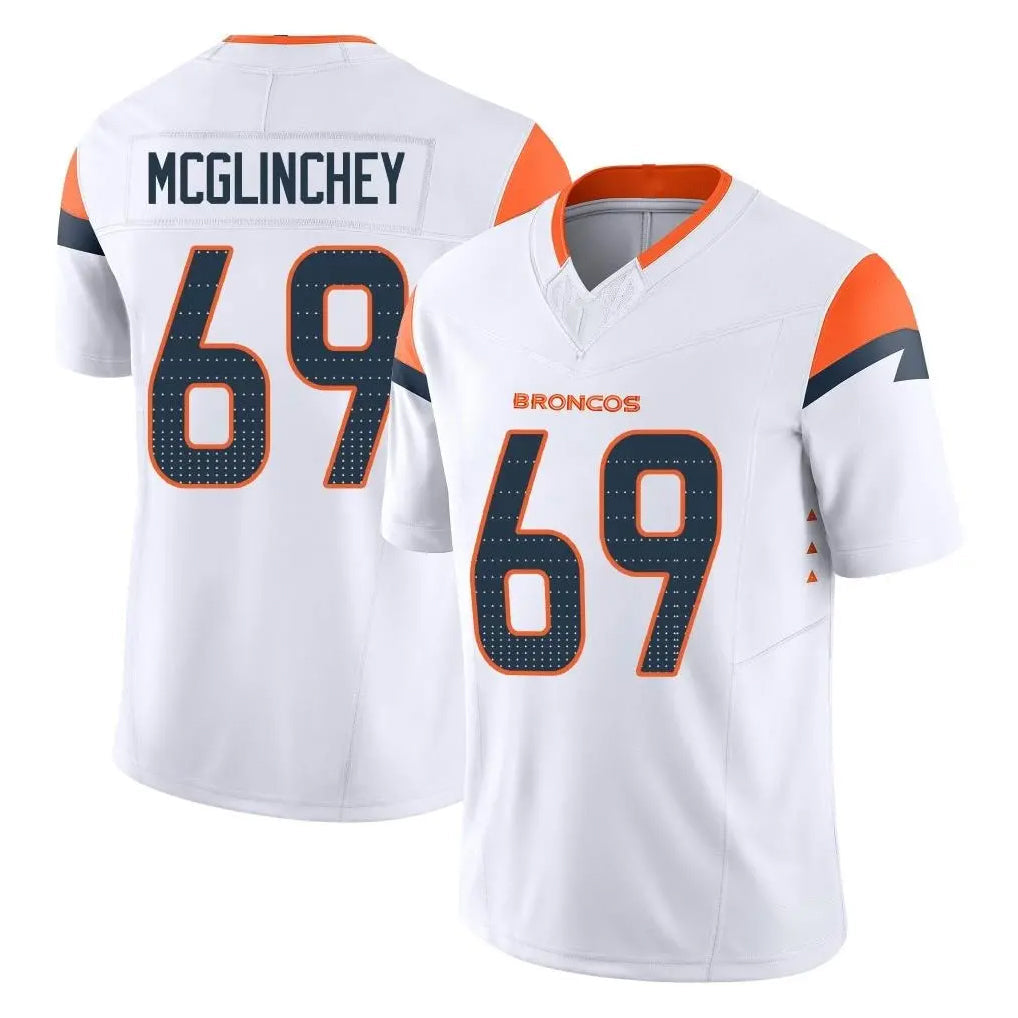 Johmsee D.Broncos #69 Mike McGlinchey Player White Limited Vapor F.U.S.E. Home Game Stitched Jerseys