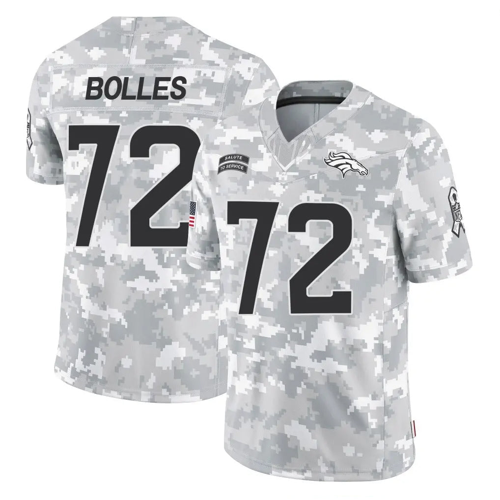 Johmsee D.Broncos #72 Garett Bolles Player Arctic Camo Salute To Service Limited Stitched Jerseys