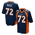 Johmsee D.Broncos #72 Garett Bolles Player Navy Game Stitched Jerseys