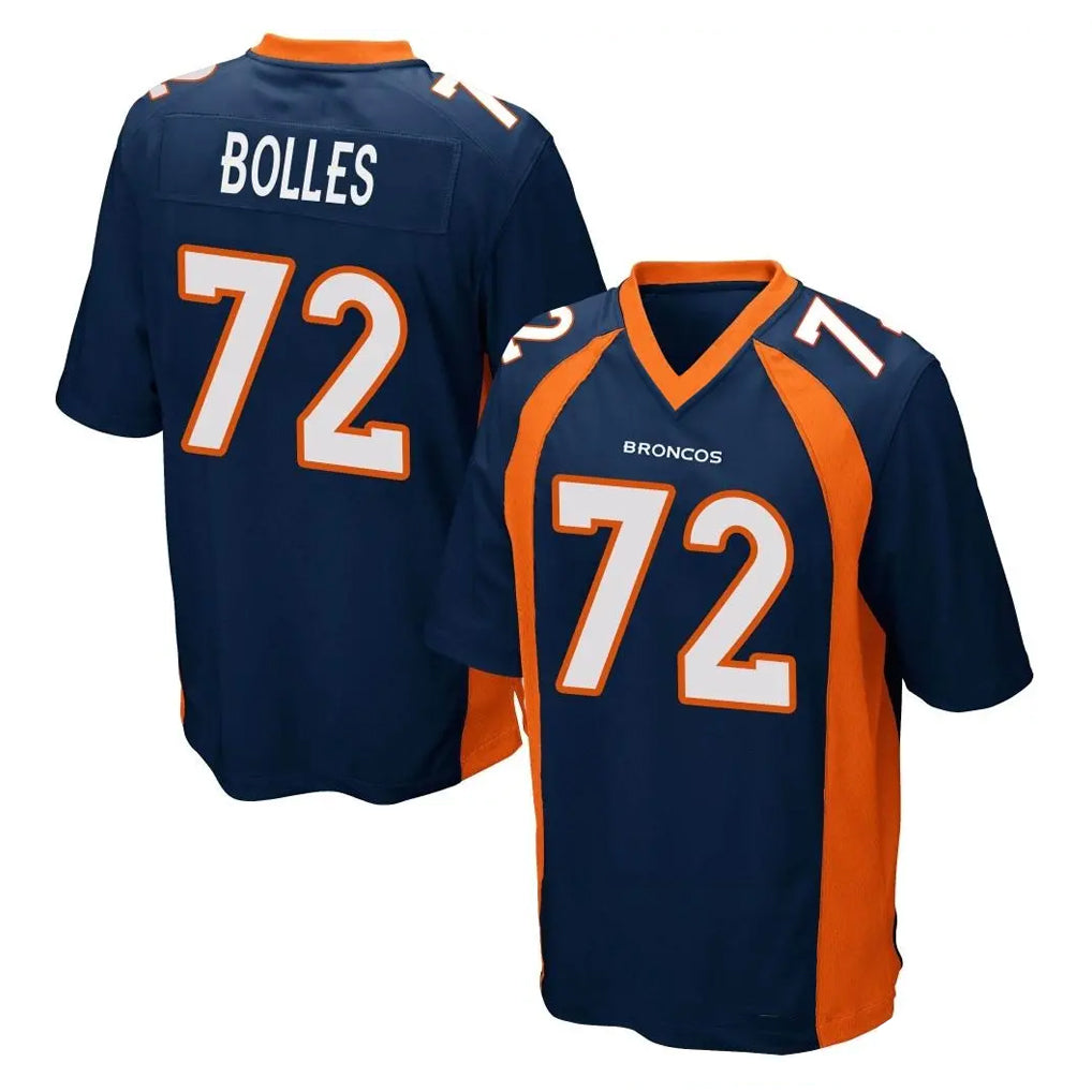 Johmsee D.Broncos #72 Garett Bolles Player Navy Game Stitched Jerseys