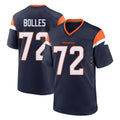 Johmsee D.Broncos #72 Garett Bolles Player Navy Home Game Stitched Jerseys