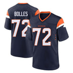 Johmsee D.Broncos #72 Garett Bolles Player Navy Home Game Stitched Jerseys