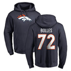 Johmsee D.Broncos #72 Garett Bolles Player Navy Pullover Hoodie Limited Stitched Jerseys