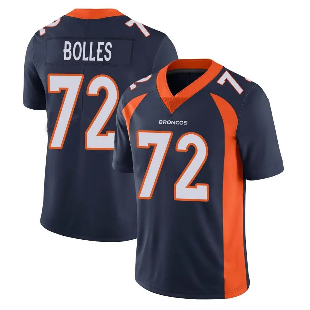 Johmsee D.Broncos #72 Garett Bolles Player Navy Vapor Untouchable Limited Game Stitched Jerseys