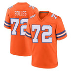 Johmsee D.Broncos #72 Garett Bolles Player Orange Alternate Collection Throwback Game Stitched Jerseys