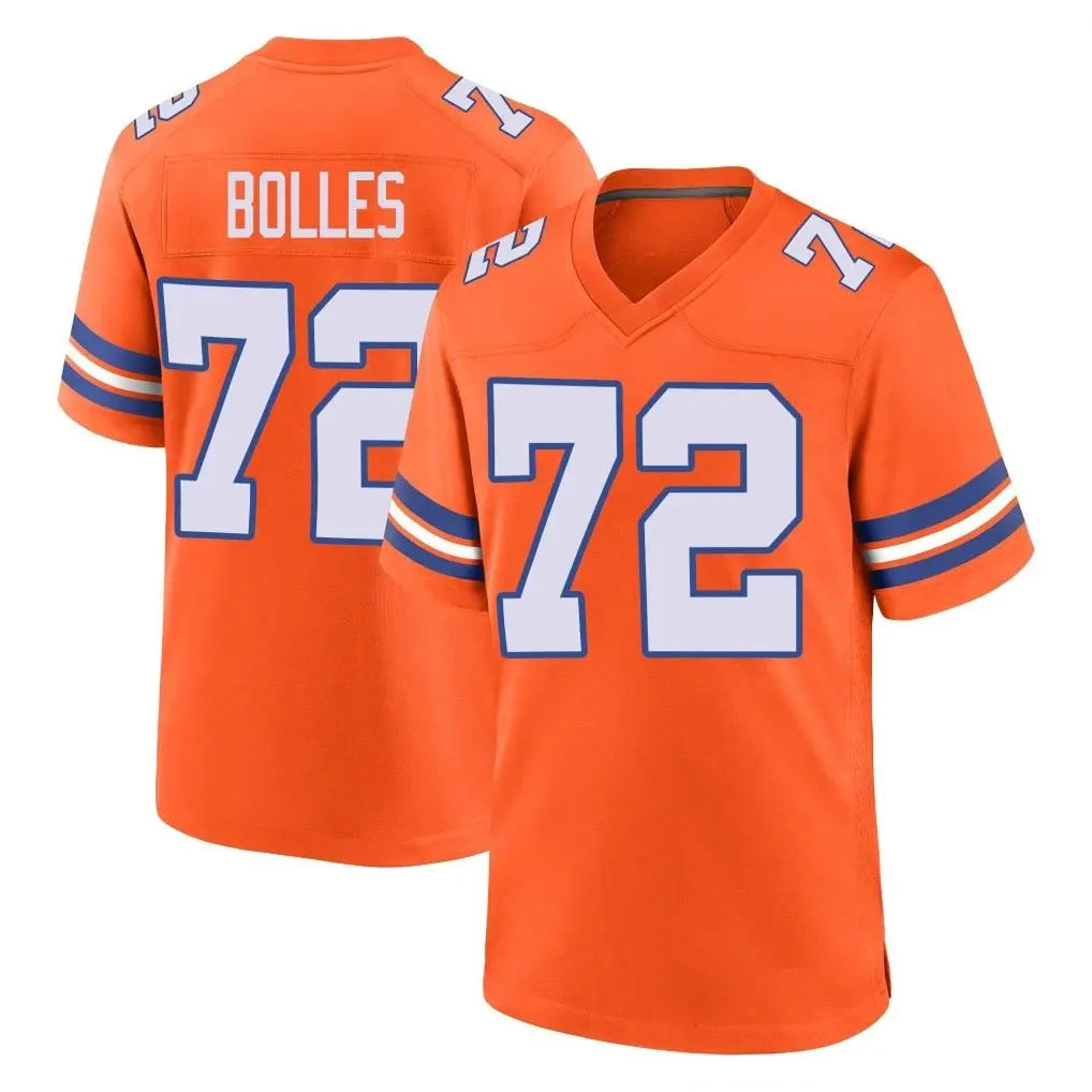 Johmsee D.Broncos #72 Garett Bolles Player Orange Alternate Collection Throwback Game Stitched Jerseys