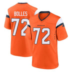 Johmsee D.Broncos #72 Garett Bolles Player Orange Home Game Stitched Jerseys
