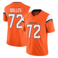 Johmsee D.Broncos #72 Garett Bolles Player Orange Vapor F.U.S.E. Limited Home Game Stitched Jerseys