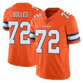 Johmsee D.Broncos #72 Garett Bolles Player Orange Vapor Untouchable Limited Home Game Stitched Jerseys