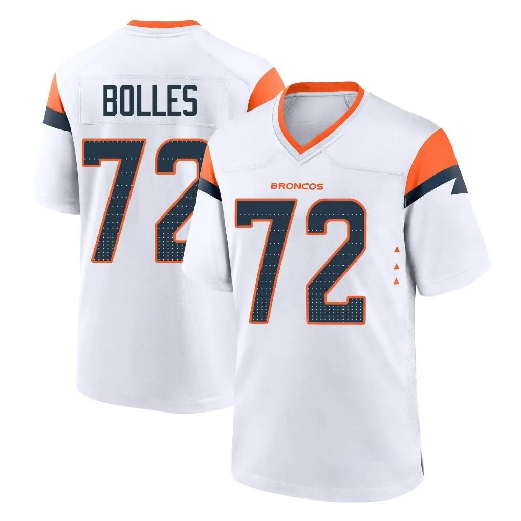 Johmsee D.Broncos #72 Garett Bolles Player White Home Game Stitched Jerseys