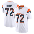 Johmsee D.Broncos #72 Garett Bolles Player White Limited Vapor F.U.S.E. Home Game Stitched Jerseys