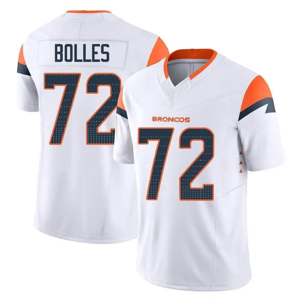 Johmsee D.Broncos #72 Garett Bolles Player White Limited Vapor F.U.S.E. Home Game Stitched Jerseys