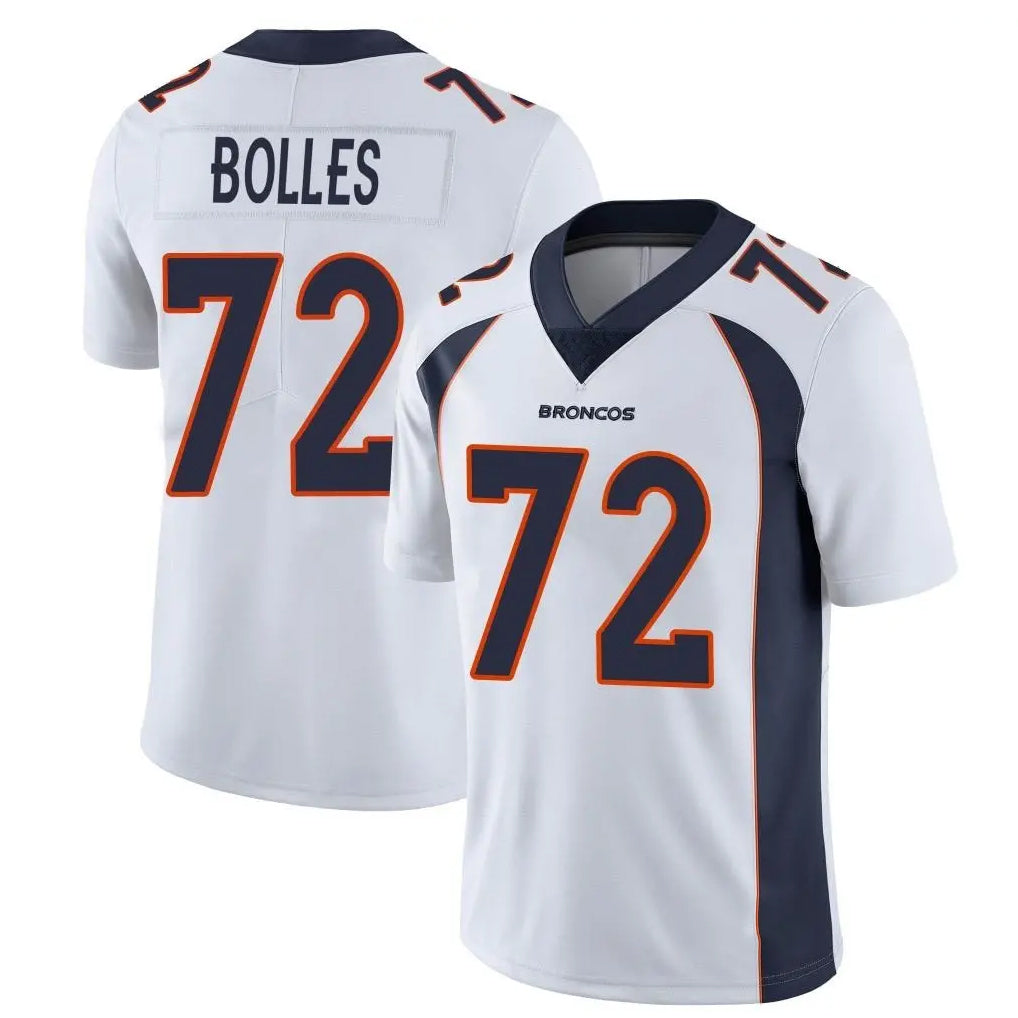 Johmsee D.Broncos #72 Garett Bolles Player White Vapor Untouchable Limited Home Game Stitched Jerseys