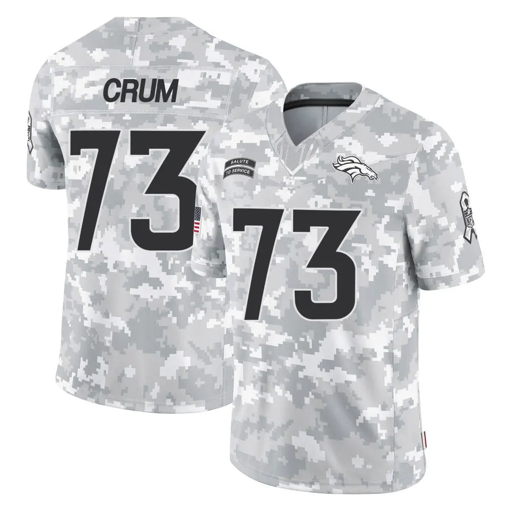 Johmsee D.Broncos #73 Frank Crum Player Arctic Camo Salute To Service Limited Stitched Jerseys