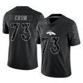 Johmsee D.Broncos #73 Frank Crum Player Black Reflective Limited Stitched Jerseys