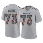 Johmsee D.Broncos #73 Frank Crum Player Gray Atmosphere Fashion Limited Game Stitched Jerseys