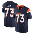 Johmsee D.Broncos #73 Frank Crum Player Navy Limited Vapor F.U.S.E. Home Game Stitched Jerseys