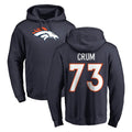 Johmsee D.Broncos #73 Frank Crum Player Navy Pullover Hoodie Limited Stitched Jerseys