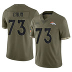 Johmsee D.Broncos #73 Frank Crum Player Olive Salute To Service Limited Stitched Jerseys