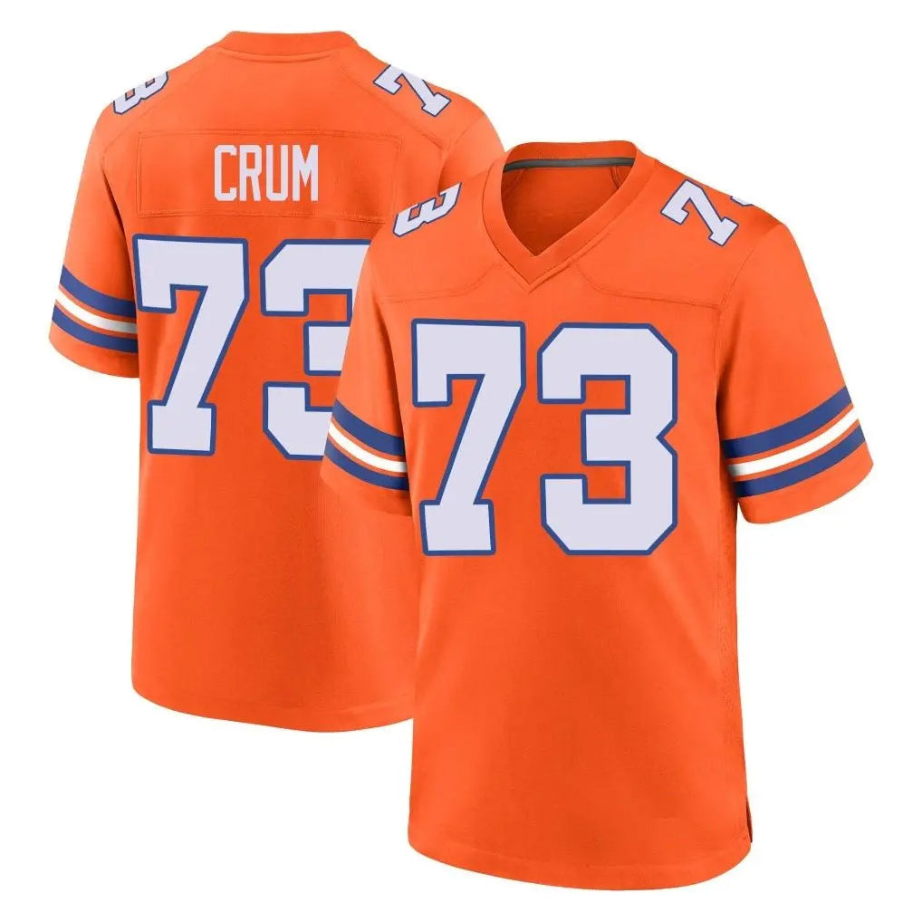Johmsee D.Broncos #73 Frank Crum Player Orange Alternate Collection Throwback Game Stitched Jerseys