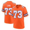 Johmsee D.Broncos #73 Frank Crum Player Orange Alternate Collection Throwback Game Stitched Jerseys