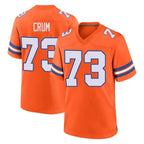 Johmsee D.Broncos #73 Frank Crum Player Orange Alternate Collection Throwback Game Stitched Jerseys