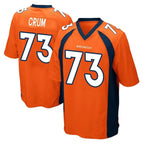 Johmsee D.Broncos #73 Frank Crum Player Orange Color Home Game Stitched Jerseys