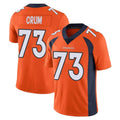 Johmsee D.Broncos #73 Frank Crum Player Orange Color Vapor Untouchable Limited Game Stitched Jerseys