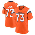 Johmsee D.Broncos #73 Frank Crum Player Orange Home Game Stitched Jerseys