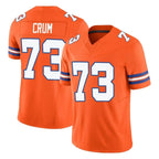 Johmsee D.Broncos #73 Frank Crum Player Orange Limited Alternate Vapor F.U.S.E. Throwback Game Stitched Jerseys