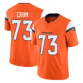 Johmsee D.Broncos #73 Frank Crum Player Orange Vapor F.U.S.E. Limited Home Game Stitched Jerseys