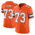 Johmsee D.Broncos #73 Frank Crum Player Orange Vapor Untouchable Limited Home Game Stitched Jerseys