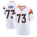Johmsee D.Broncos #73 Frank Crum Player White Home Game Stitched Jerseys